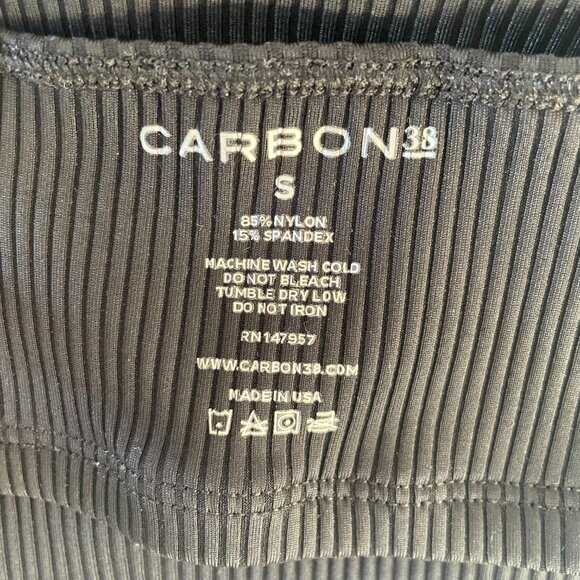 Carbon38 Ribbed Strappy Sporty Tank | Size Small | Black - Picture 4 of 5